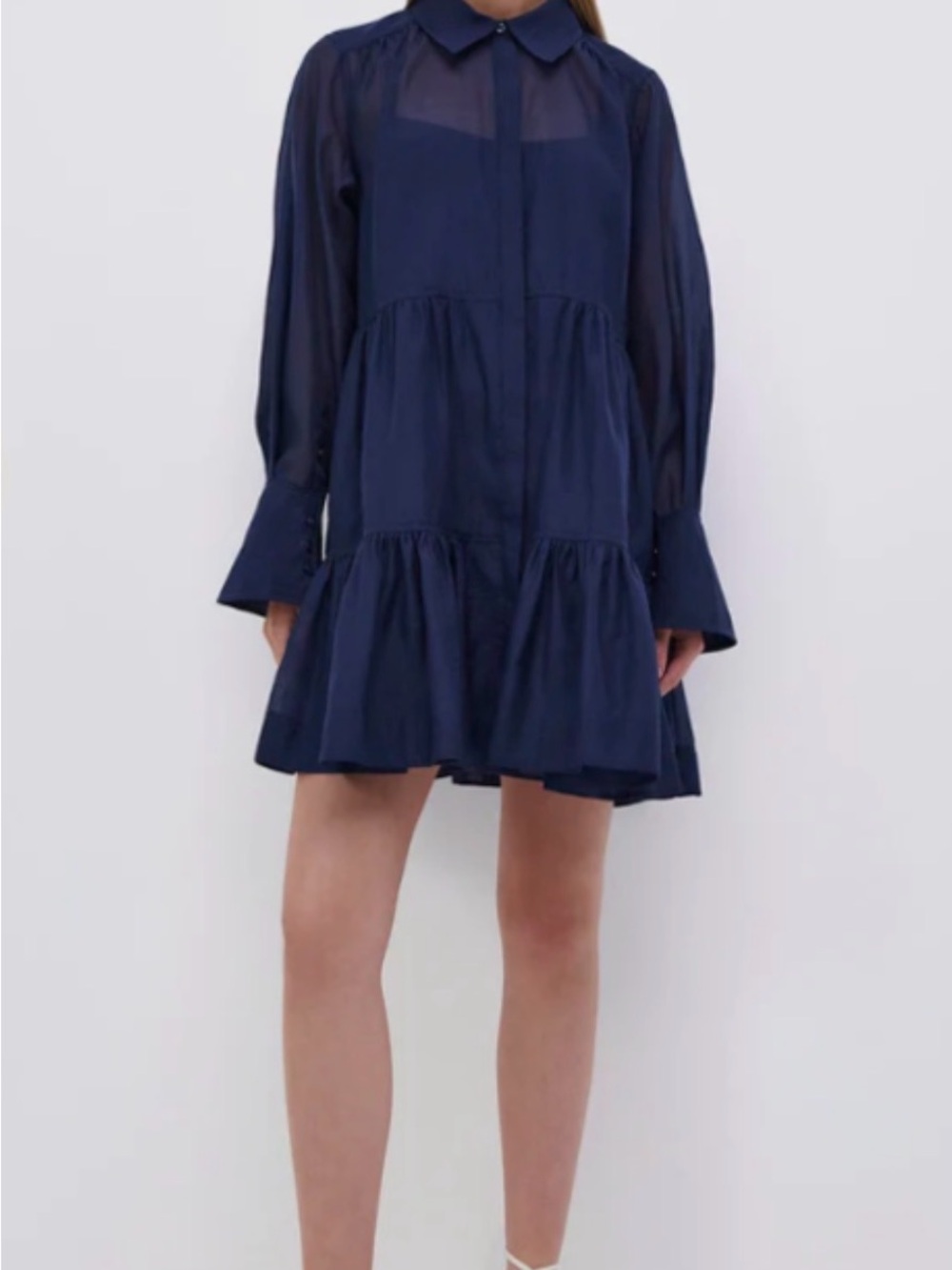 Jonathan Simkhai Savani Mini Shirt Dress Deep Navy